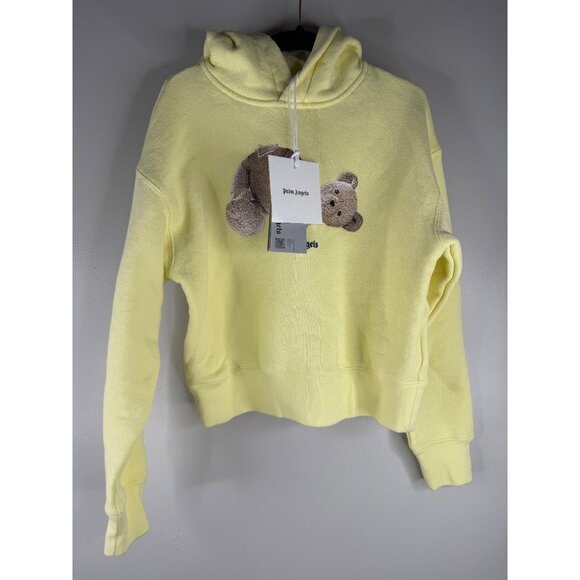 Palm Angels Yellow Broken Bear Hoodie Authentic Unisex Childs Size 8 NWT - Picture 3 of 11